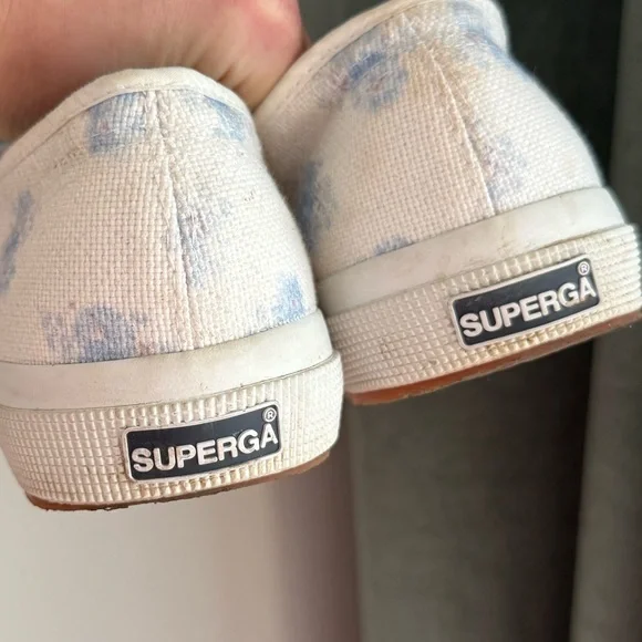 Superga x LoveShackFancy 2750 Sneaker Morning Mist - White/Blue Floral- Size 9.5 - Picture 13 of 15